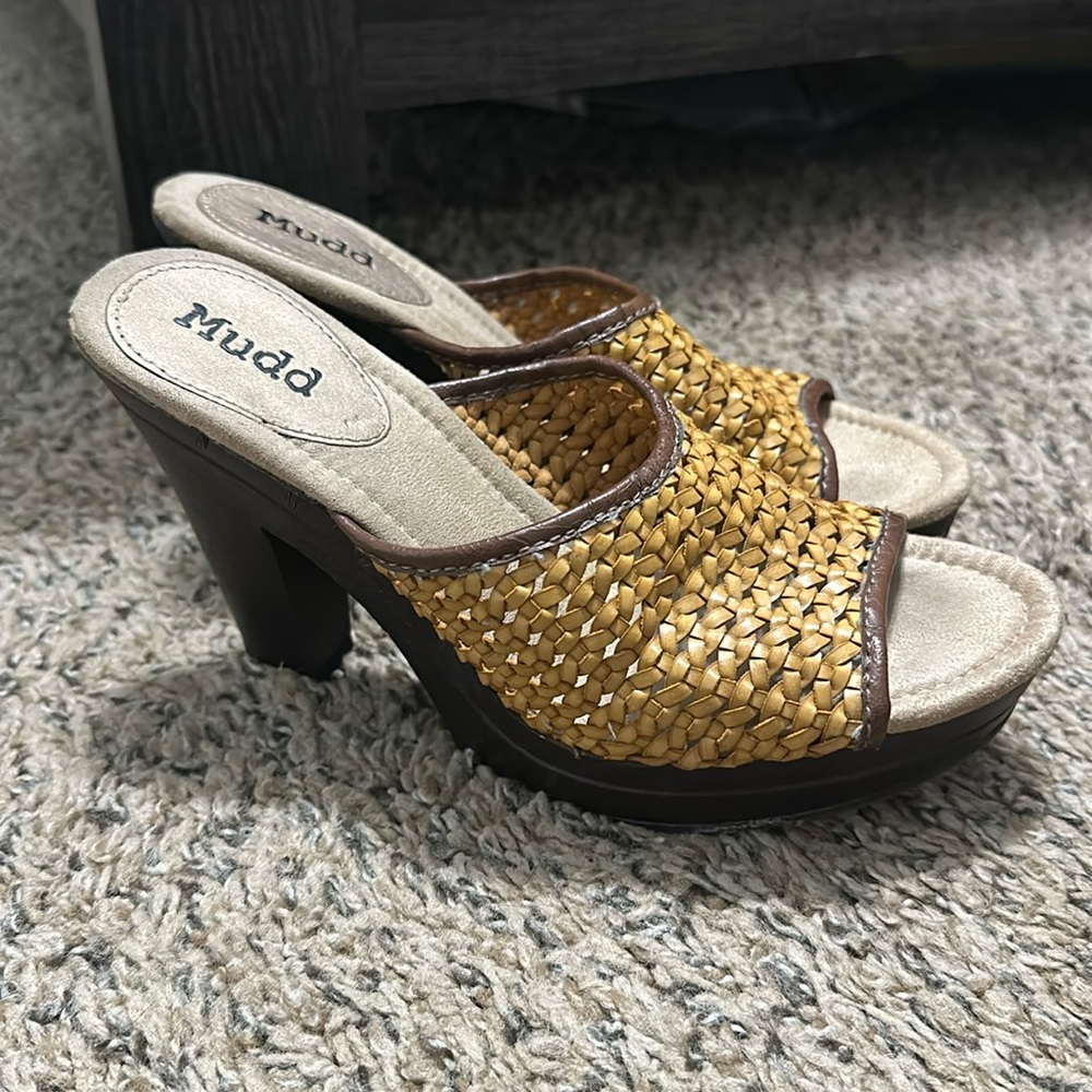 Mudd Wicker Slip on Heels